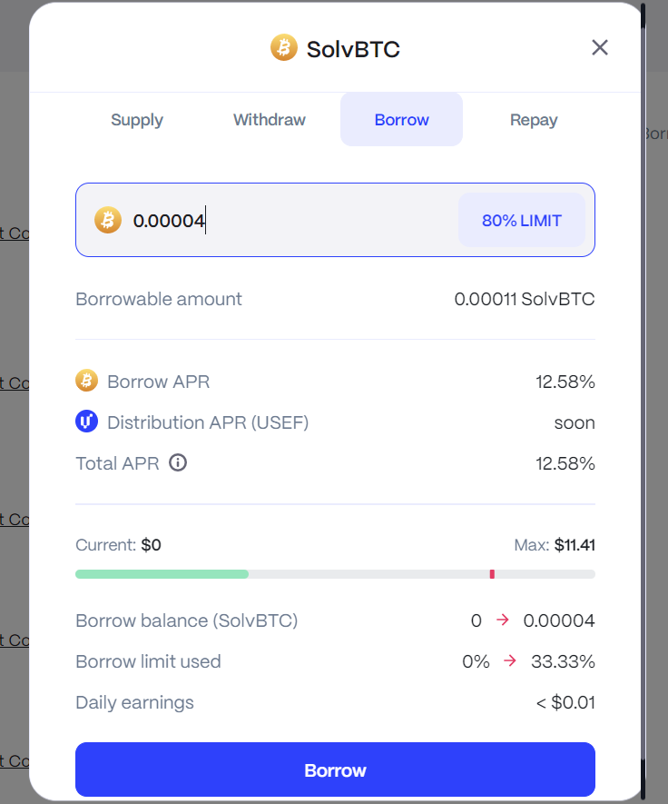 Borrow SolvBTC